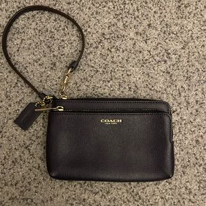 Coach brand small wristlet (Navy leather)